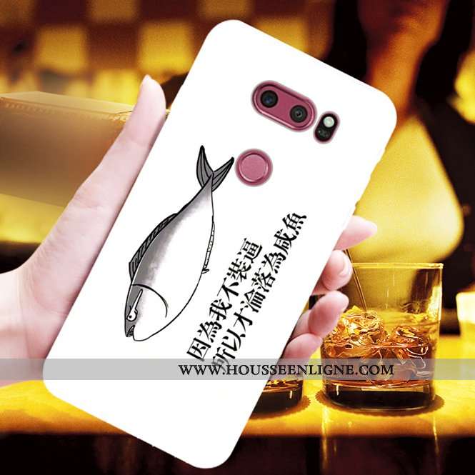 Coque Lg V30 Fluide Doux Mode Charmant Chiens Jaune Personnalisé