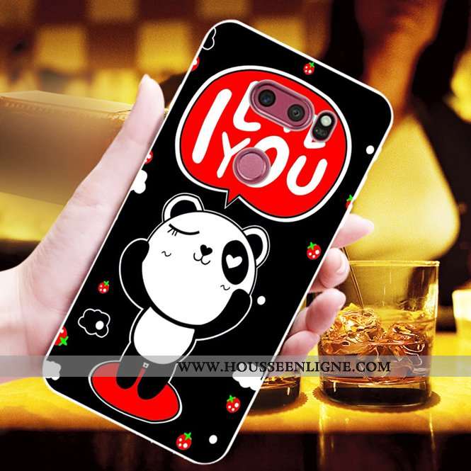 Coque Lg V30 Fluide Doux Mode Charmant Chiens Jaune Personnalisé