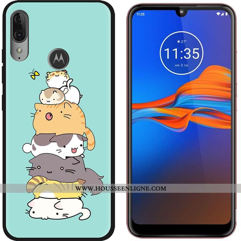 Coque Moto E6 Plus Dessin Animé Tendance Délavé En Daim Téléphone Portable Tissu Étui Violet