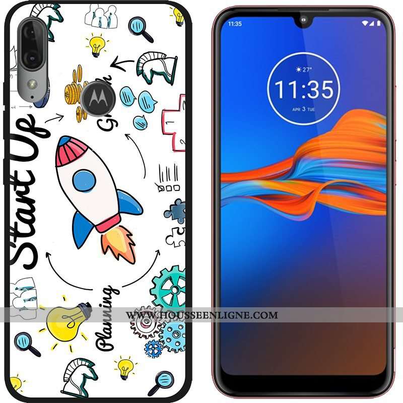 Coque Moto E6 Plus Dessin Animé Tendance Délavé En Daim Téléphone Portable Tissu Étui Violet