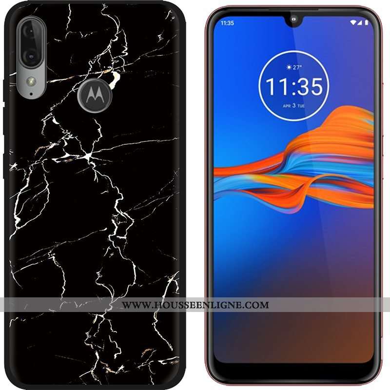 Coque Moto E6 Plus Dessin Animé Tendance Délavé En Daim Téléphone Portable Tissu Étui Violet