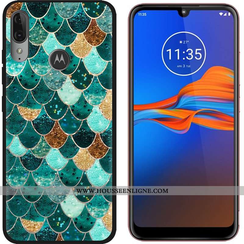 Coque Moto E6 Plus Dessin Animé Tendance Délavé En Daim Téléphone Portable Tissu Étui Violet
