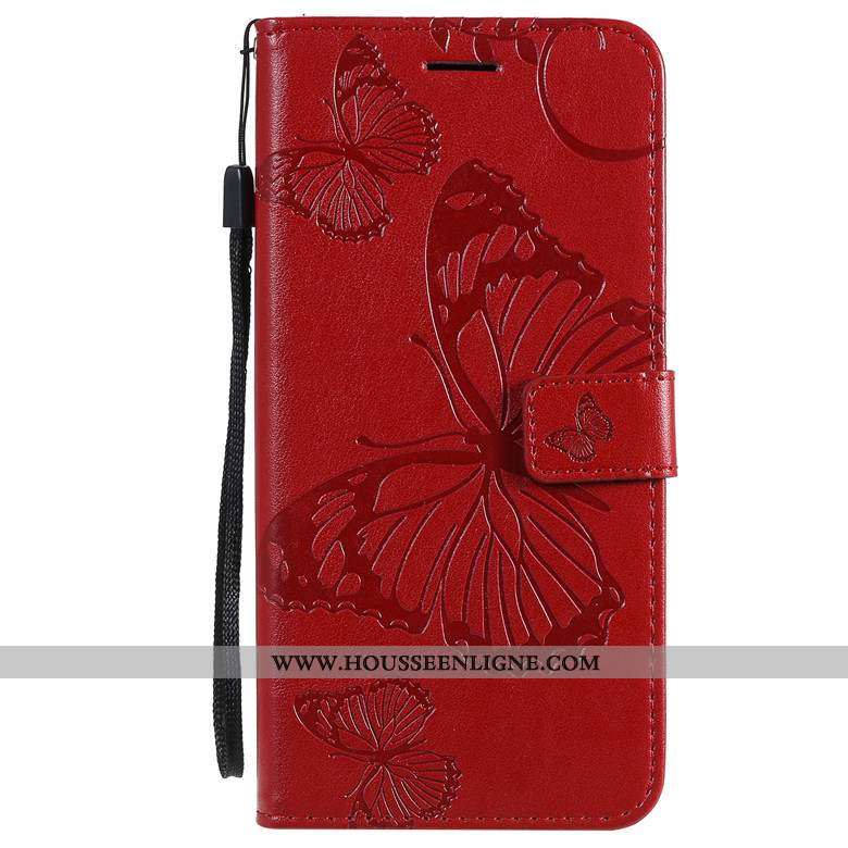 Coque Moto E6 Plus Fluide Doux Silicone Étui Cuir Rouge Téléphone Portable