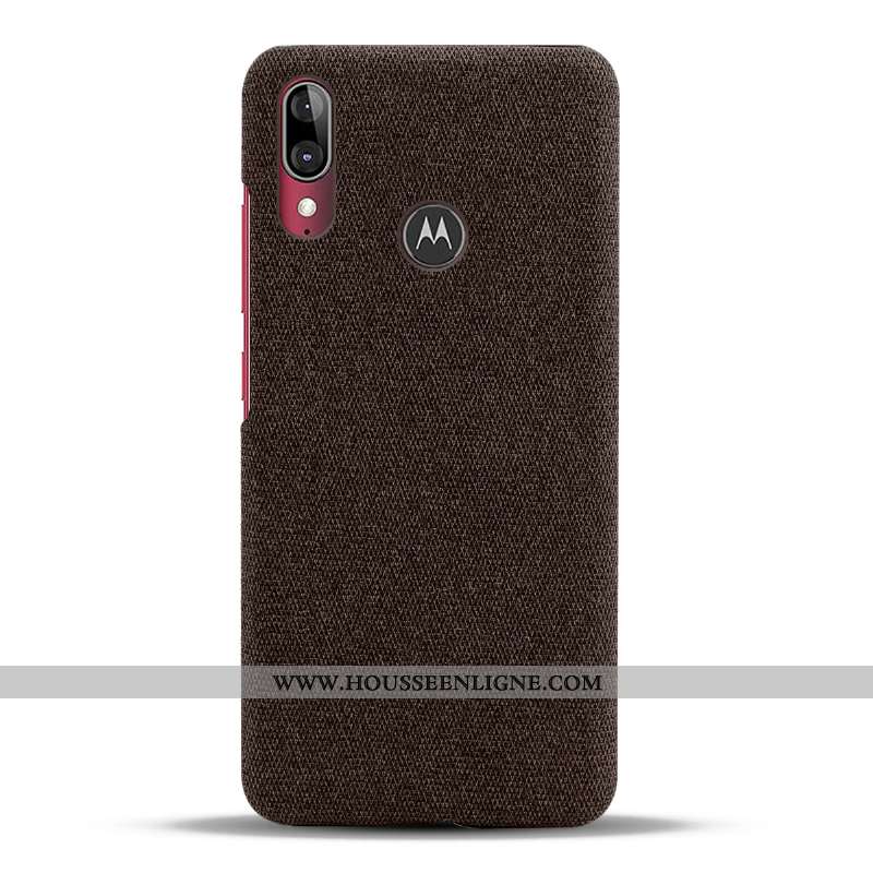 Coque Moto E6 Plus Protection Légère Téléphone Portable Incassable Tissu Étui Rouge
