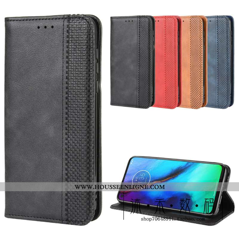 Coque Moto G Pro Cuir Protection Noir Boucle Magnétique Étui Téléphone Portable