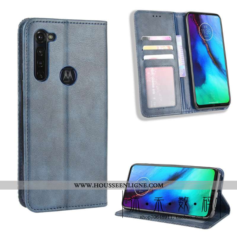 Coque Moto G Pro Cuir Protection Noir Boucle Magnétique Étui Téléphone Portable