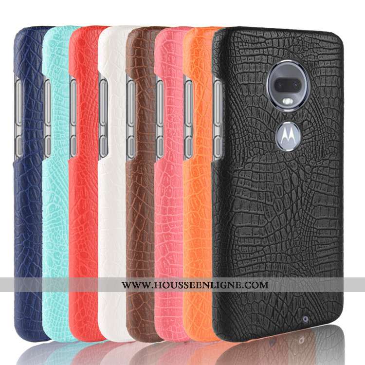 Coque Moto G7 Créatif Modèle Fleurie Noir Téléphone Portable Crocodile Business Étui