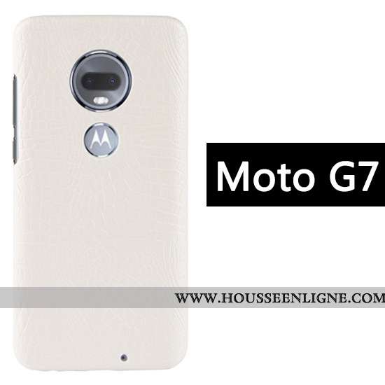 Coque Moto G7 Créatif Modèle Fleurie Noir Téléphone Portable Crocodile Business Étui