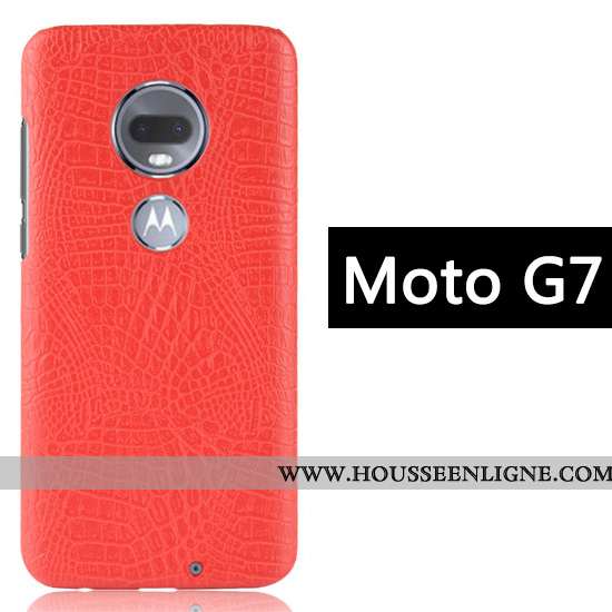 Coque Moto G7 Créatif Modèle Fleurie Noir Téléphone Portable Crocodile Business Étui