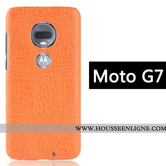 Coque Moto G7 Créatif Modèle Fleurie Noir Téléphone Portable Crocodile Business Étui