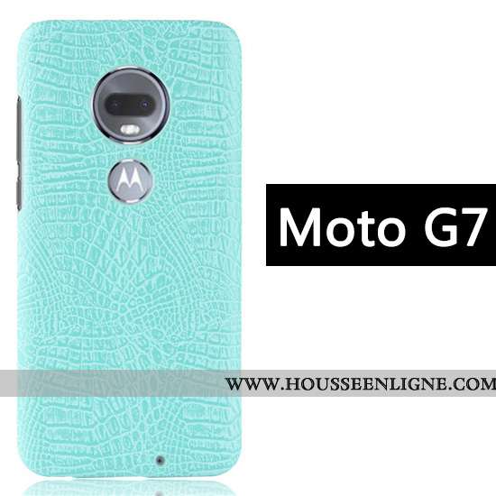 Coque Moto G7 Créatif Modèle Fleurie Noir Téléphone Portable Crocodile Business Étui