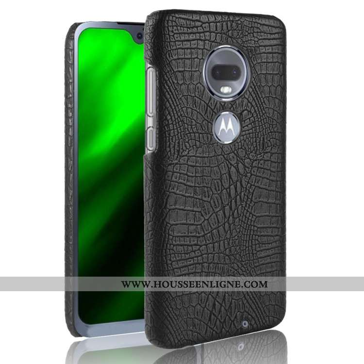 Coque Moto G7 Créatif Modèle Fleurie Noir Téléphone Portable Crocodile Business Étui