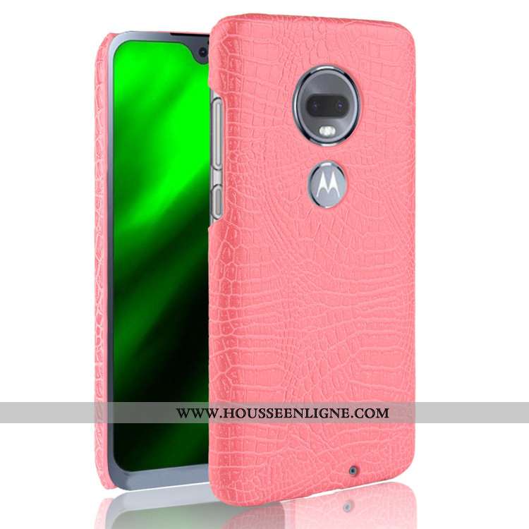 Coque Moto G7 Créatif Modèle Fleurie Noir Téléphone Portable Crocodile Business Étui
