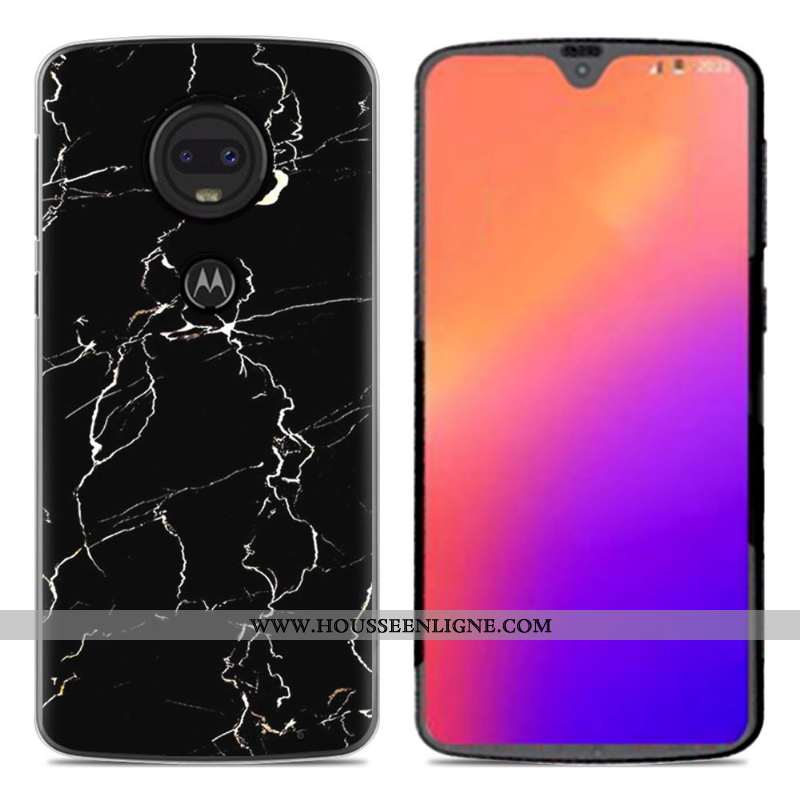 Coque Moto G7 Fluide Doux En Silicone Nouveau Dessin Animé Personnalité Téléphone Portable Rose