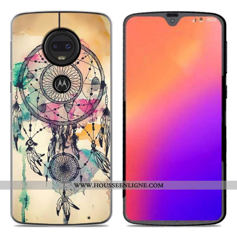 Coque Moto G7 Fluide Doux En Silicone Nouveau Dessin Animé Personnalité Téléphone Portable Rose