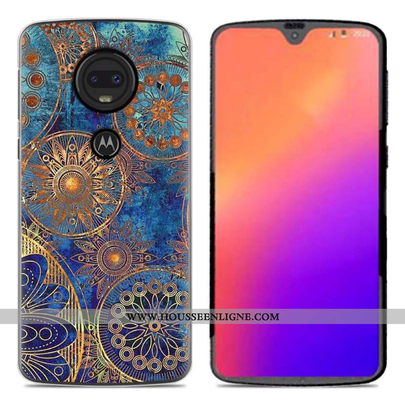 Coque Moto G7 Fluide Doux En Silicone Nouveau Dessin Animé Personnalité Téléphone Portable Rose