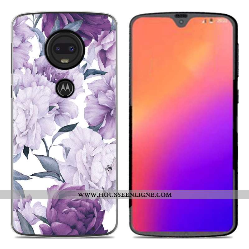 Coque Moto G7 Fluide Doux En Silicone Nouveau Dessin Animé Personnalité Téléphone Portable Rose