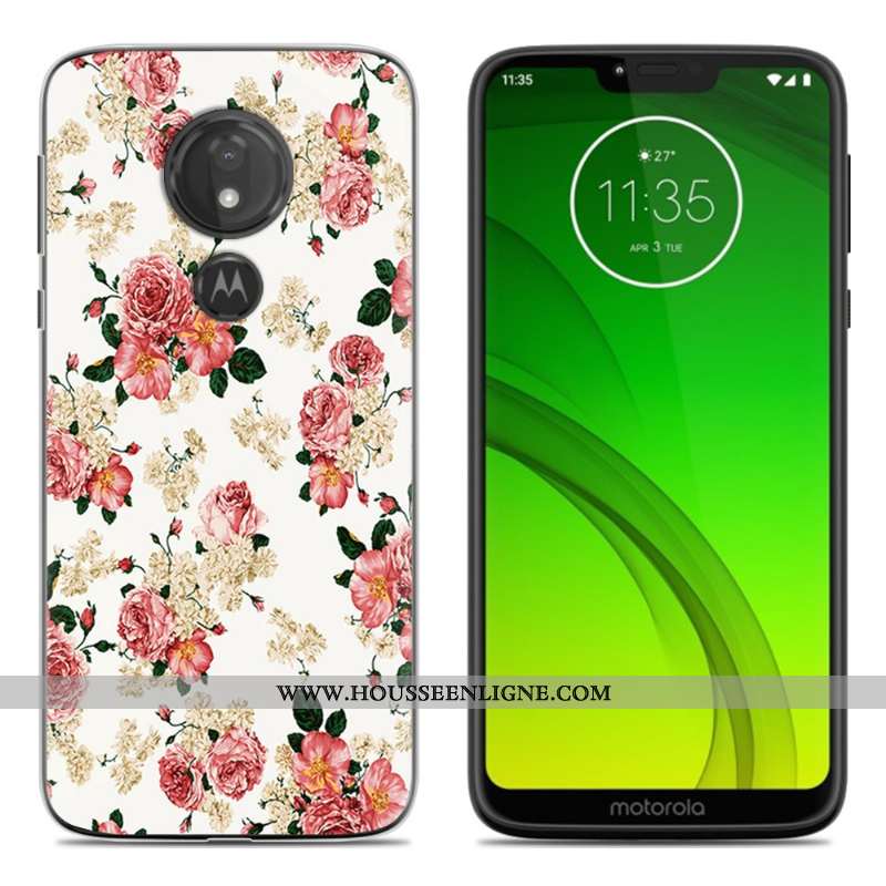 Coque Moto G7 Play Fluide Doux Protection Téléphone Portable Peinture Vert Étui Verte