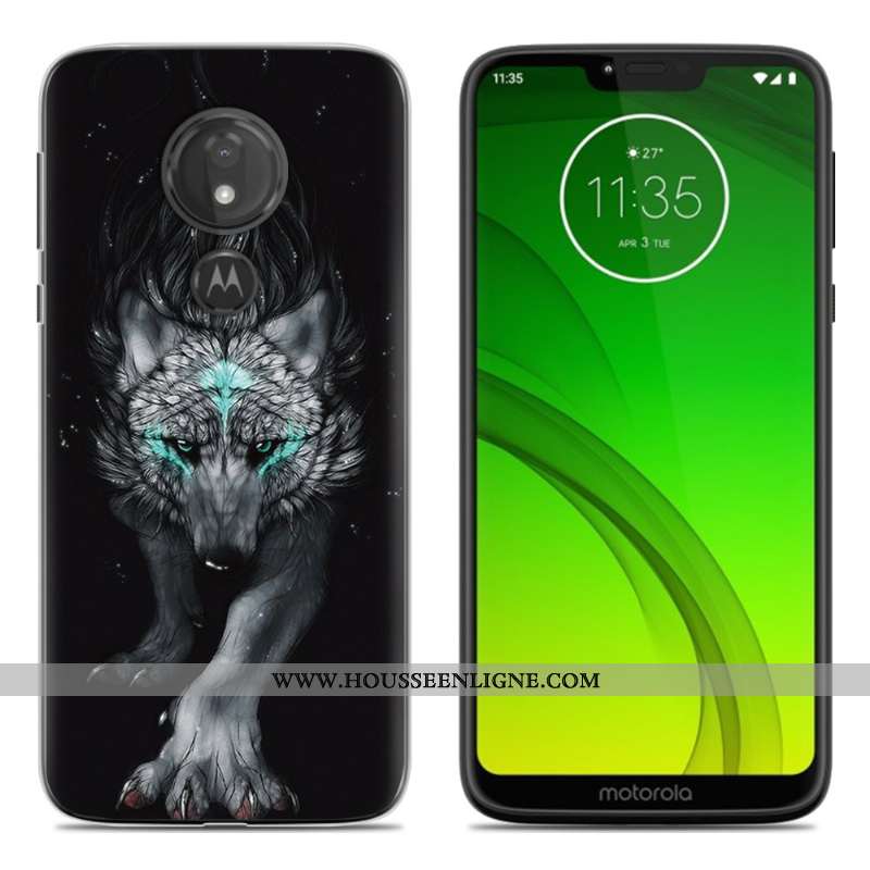 Coque Moto G7 Play Fluide Doux Protection Téléphone Portable Peinture Vert Étui Verte