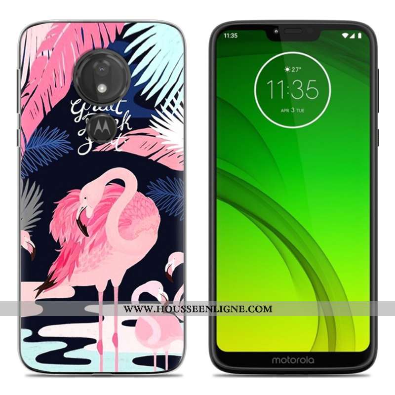 Coque Moto G7 Play Fluide Doux Protection Téléphone Portable Peinture Vert Étui Verte