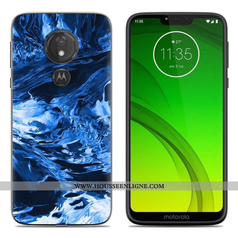 Coque Moto G7 Play Fluide Doux Protection Téléphone Portable Peinture Vert Étui Verte