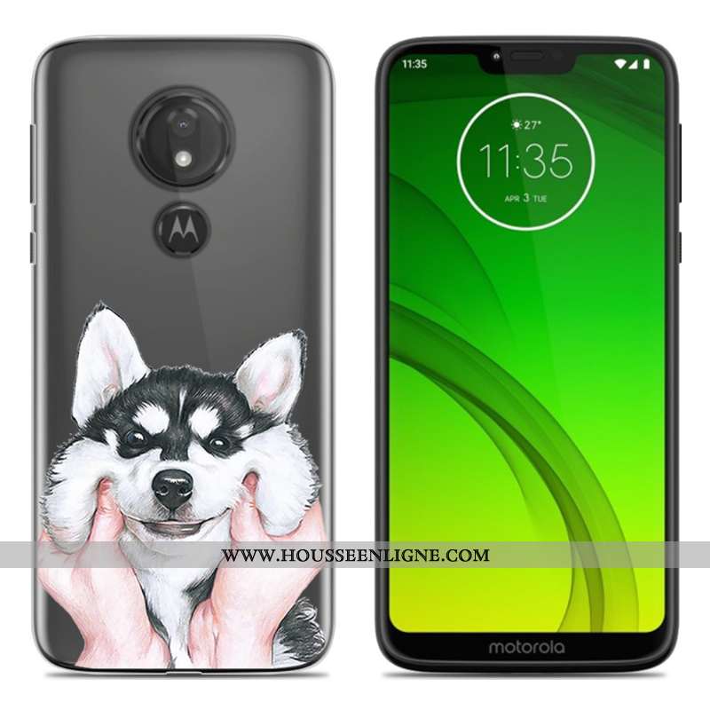 Coque Moto G7 Play Fluide Doux Protection Téléphone Portable Peinture Vert Étui Verte