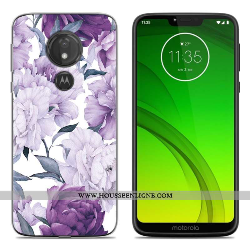 Coque Moto G7 Play Fluide Doux Protection Téléphone Portable Peinture Vert Étui Verte