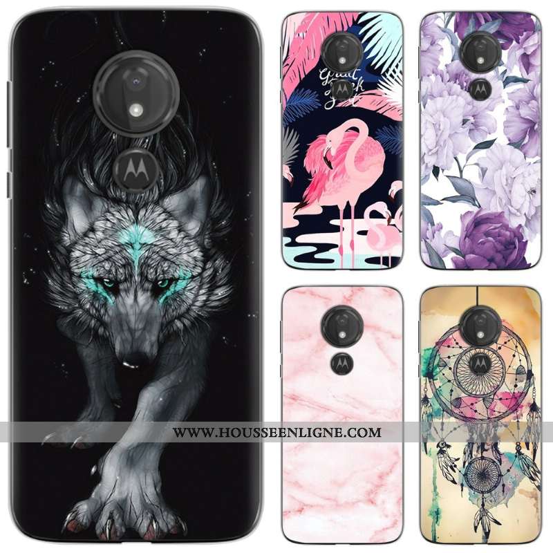 Coque Moto G7 Play Fluide Doux Protection Téléphone Portable Peinture Vert Étui Verte