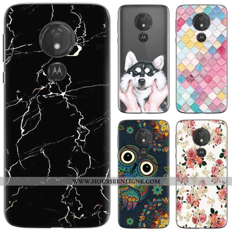 Coque Moto G7 Play Fluide Doux Protection Téléphone Portable Peinture Vert Étui Verte