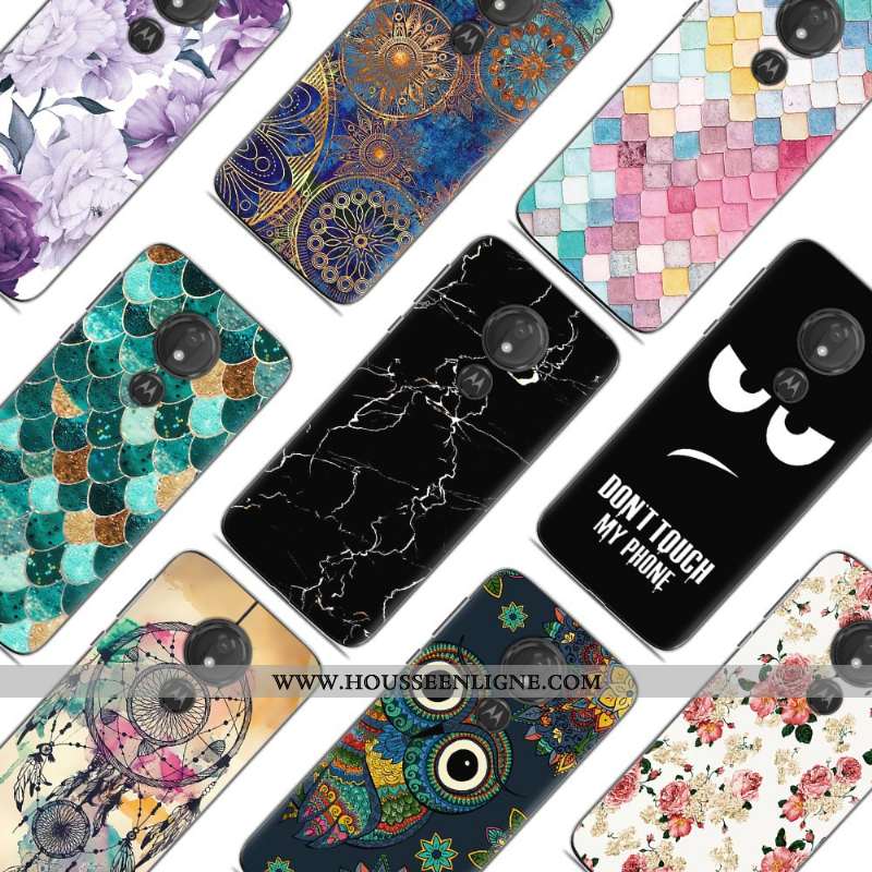 Coque Moto G7 Play Fluide Doux Protection Téléphone Portable Peinture Vert Étui Verte