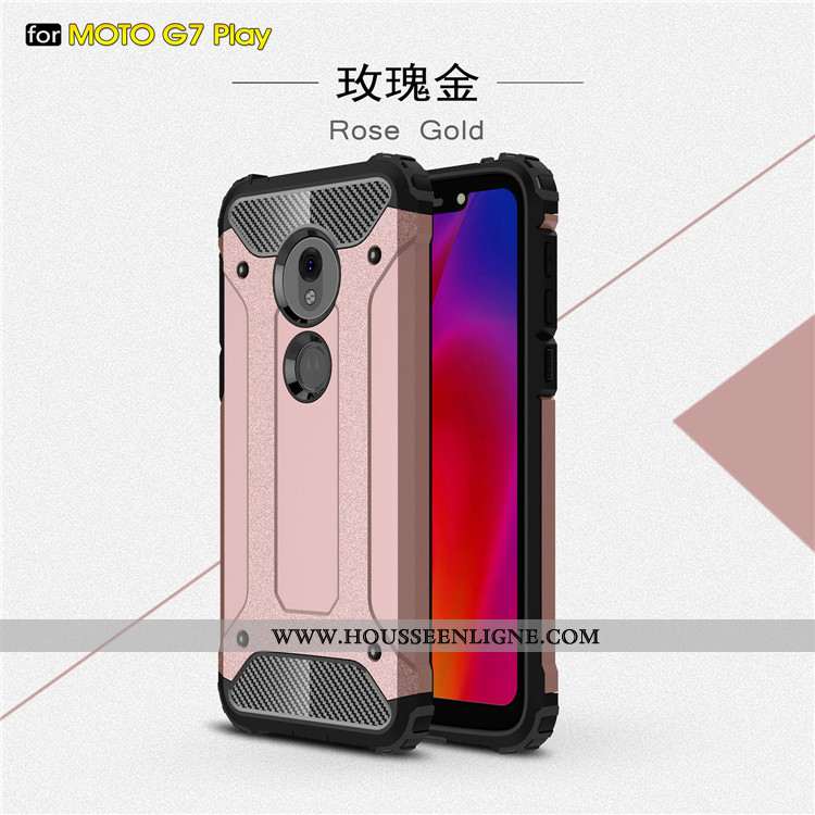 Coque Moto G7 Play Protection Incassable Rouge Étui Tout Compris Téléphone Portable