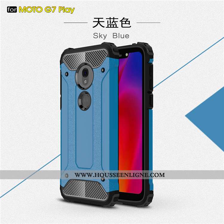 Coque Moto G7 Play Protection Incassable Rouge Étui Tout Compris Téléphone Portable