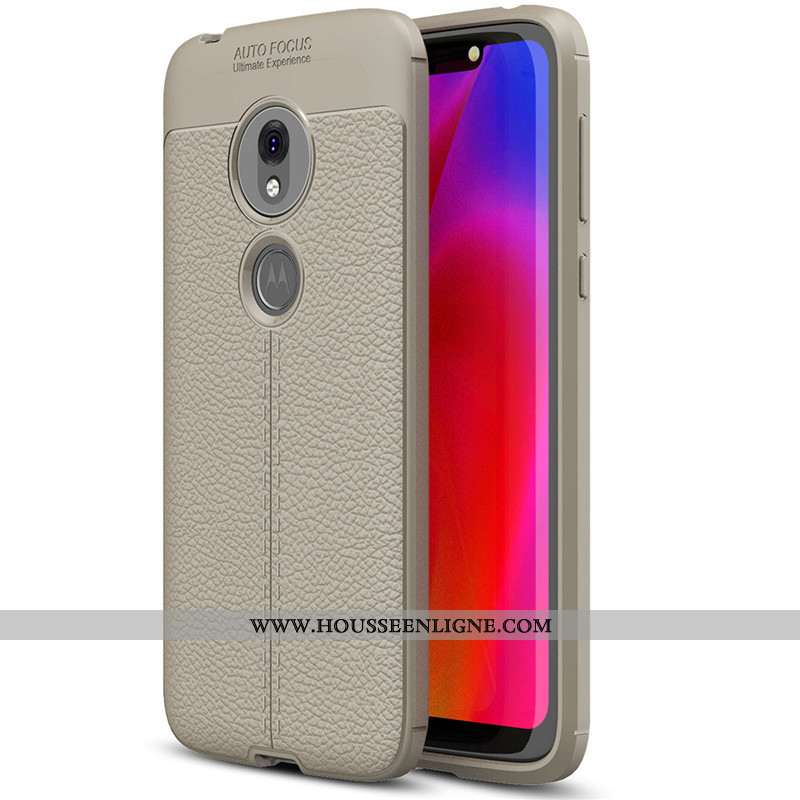 Coque Moto G7 Play Silicone Protection Tout Compris Fluide Doux Cuir Modèle Fleurie Simple Rouge