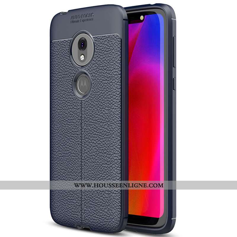 Coque Moto G7 Play Silicone Protection Tout Compris Fluide Doux Cuir Modèle Fleurie Simple Rouge