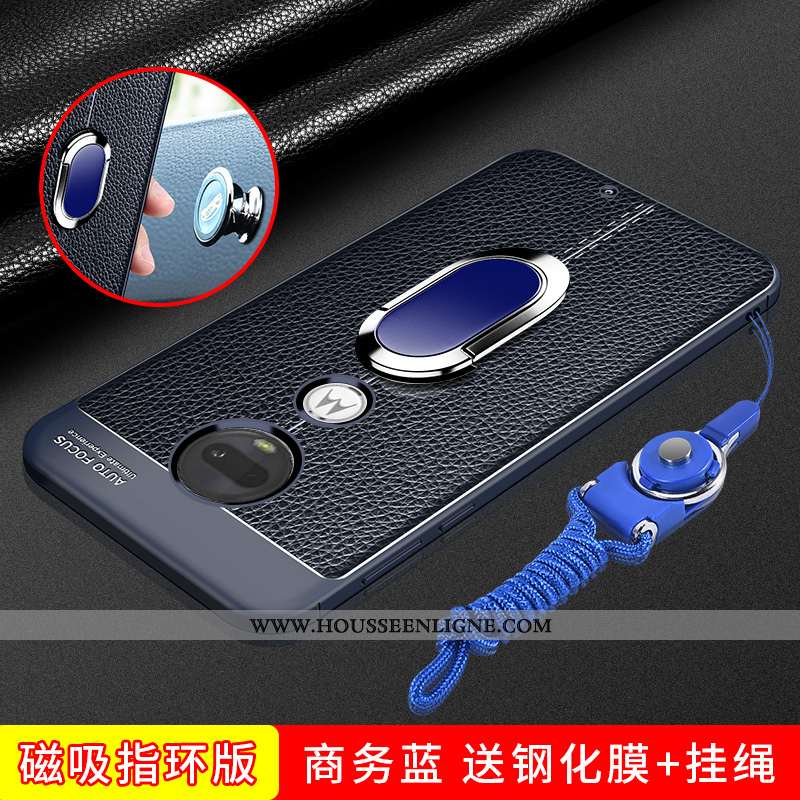 Coque Moto G7 Plus Cuir Modèle Fleurie Délavé En Daim Protection Net Rouge Étui