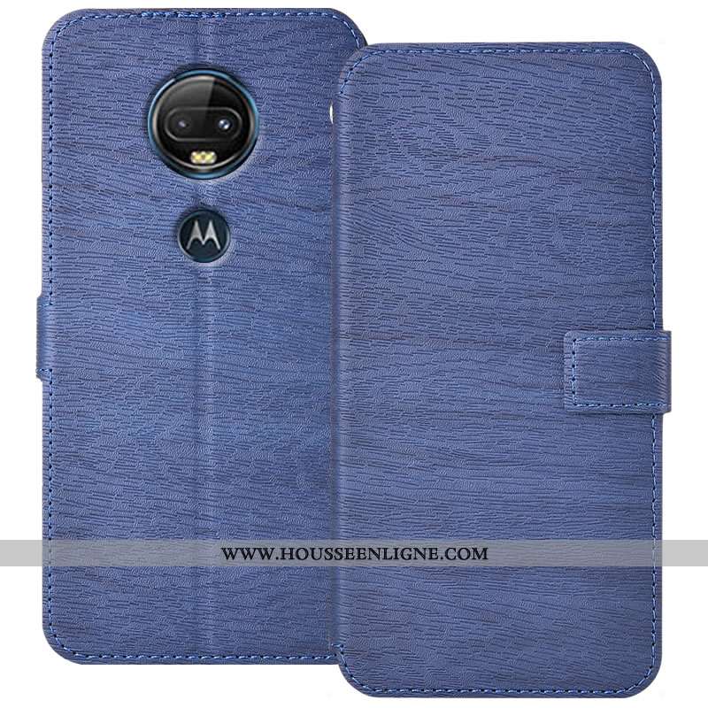 Coque Moto G7 Plus Cuir Protection Noir Tout Compris Téléphone Portable Étui