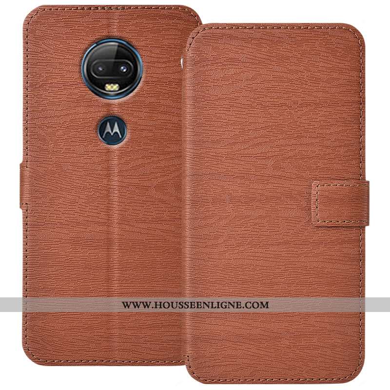 Coque Moto G7 Plus Cuir Protection Noir Tout Compris Téléphone Portable Étui