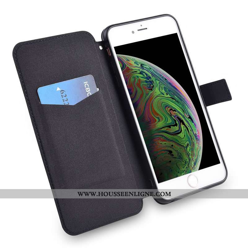 Coque Moto G7 Plus Cuir Protection Noir Tout Compris Téléphone Portable Étui
