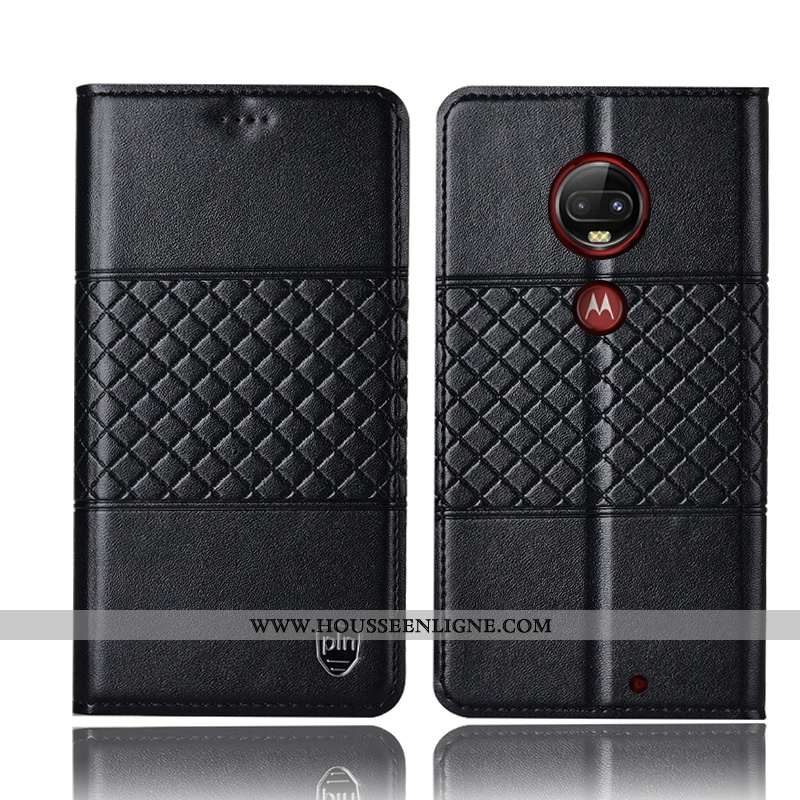 Coque Moto G7 Plus Cuir Véritable Protection Étui Jaune Téléphone Portable Housse