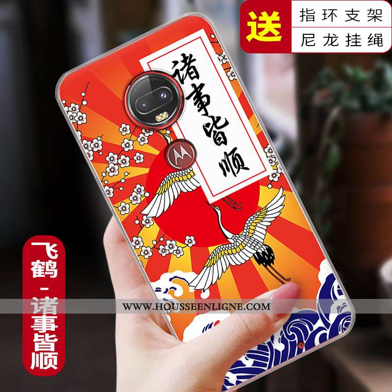 Coque Moto G7 Plus Fluide Doux Protection Tendance Étui Rouge Tout Compris