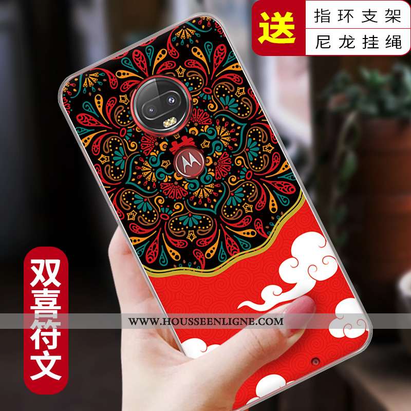 Coque Moto G7 Plus Fluide Doux Protection Tendance Étui Rouge Tout Compris