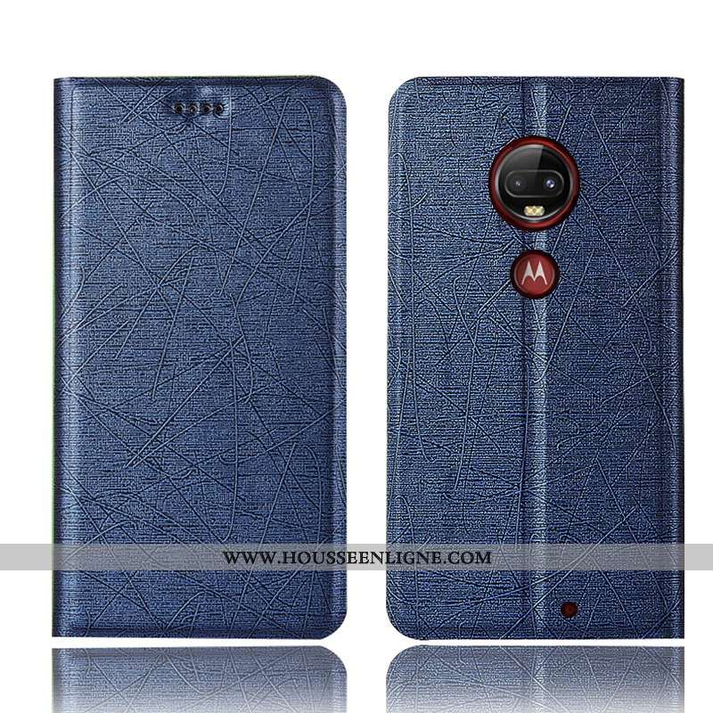 Coque Moto G7 Plus Protection Cuir Soie Rouge Étui Tout Compris Téléphone Portable Rose