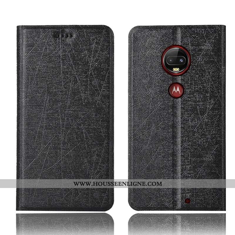 Coque Moto G7 Plus Protection Cuir Soie Rouge Étui Tout Compris Téléphone Portable Rose