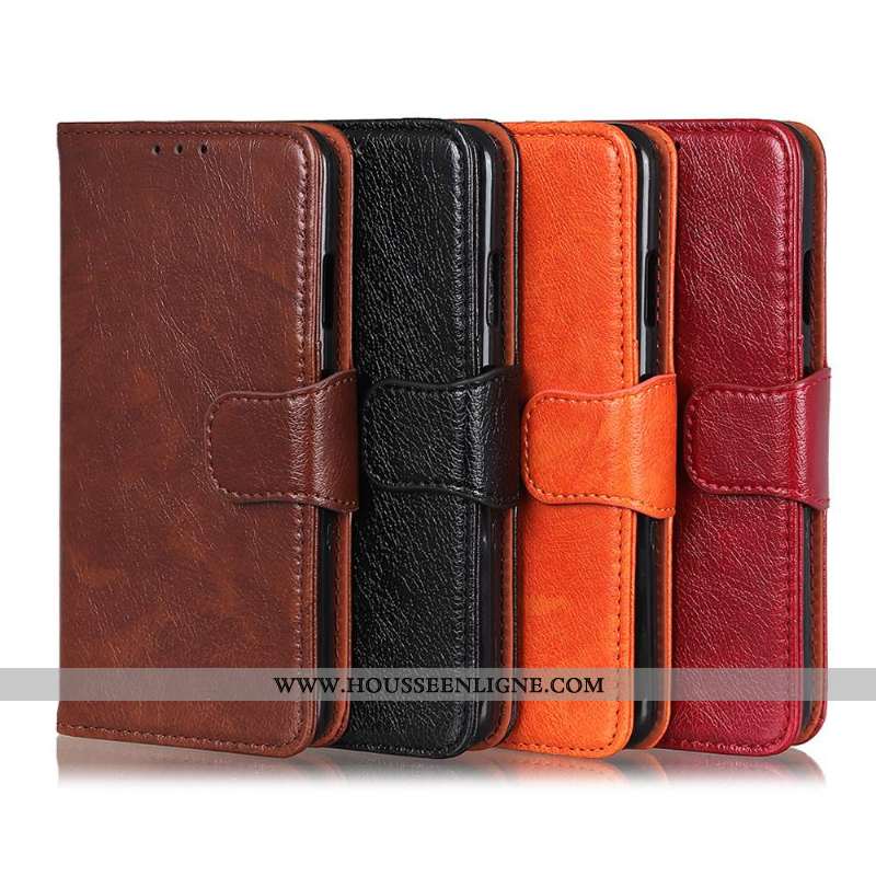 Coque Moto G7 Power Cuir Modèle Fleurie Protection Étui Téléphone Portable Marron