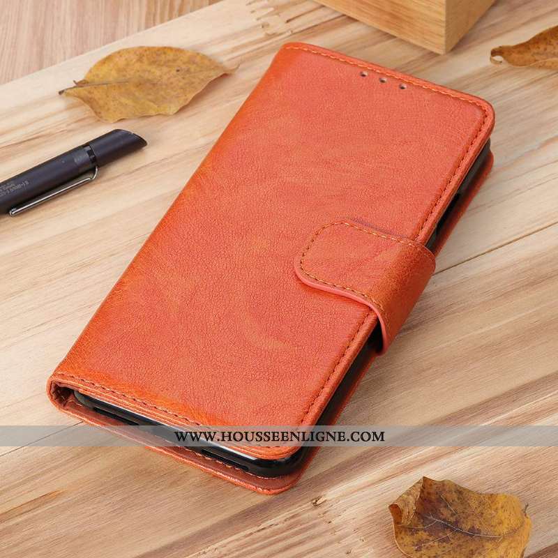Coque Moto G7 Power Cuir Modèle Fleurie Protection Étui Téléphone Portable Marron