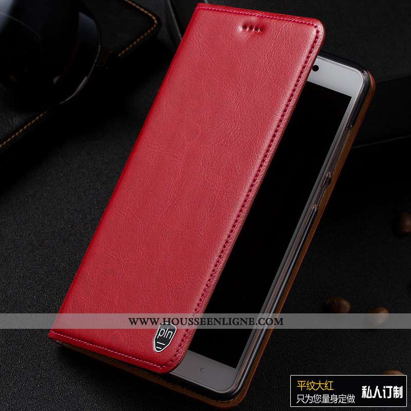 Coque Moto G7 Power Cuir Véritable Modèle Fleurie Téléphone Portable Europe Incassable Rouge