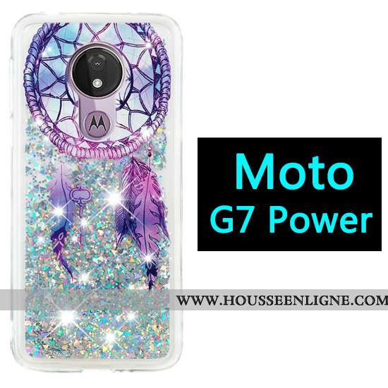 Coque Moto G7 Power Dessin Animé Violet Téléphone Portable Ballon Étui Incassable