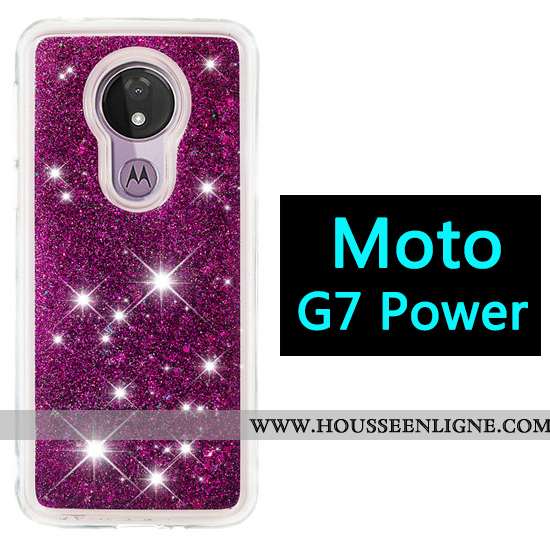 Coque Moto G7 Power Dessin Animé Violet Téléphone Portable Ballon Étui Incassable