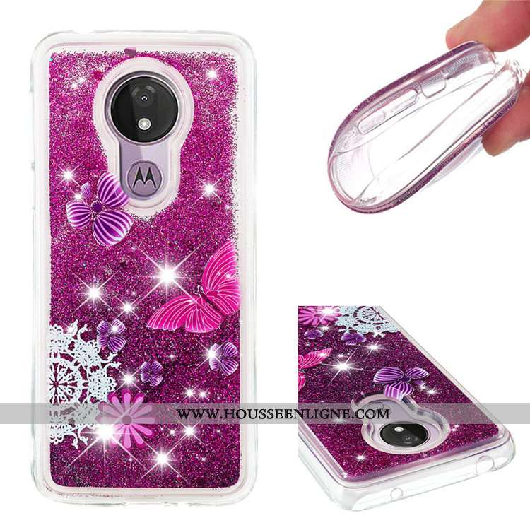 Coque Moto G7 Power Dessin Animé Violet Téléphone Portable Ballon Étui Incassable