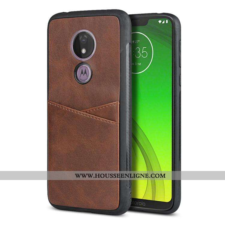 Coque Moto G7 Power Fluide Doux Silicone Carte Téléphone Portable Rouge Protection